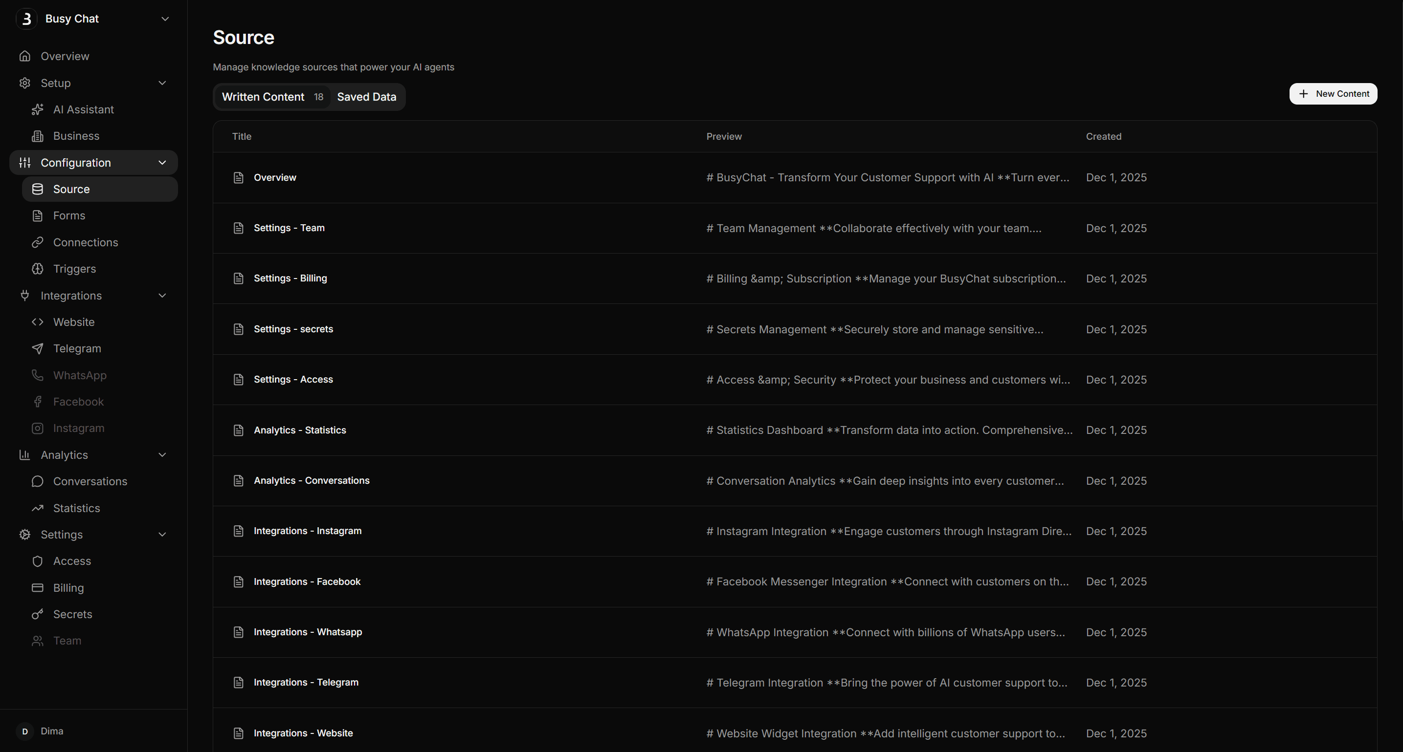 Knowledge Base Management - Add and organize your AI training content